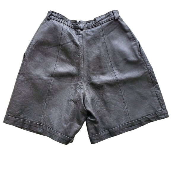 Cuirs Fourrures Genuine Leather Shorts Black Made in France Size 42 - Picture 4 of 16